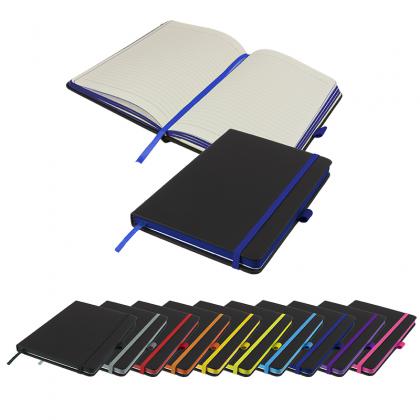 DeNiro Edge A5 Lined Soft Touch PU Notebook in Navy