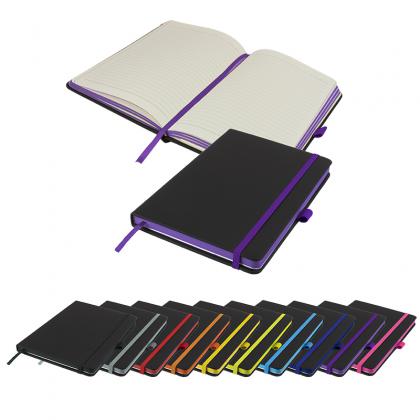 DeNiro Edge A5 Lined Soft Touch PU Notebook in Purple