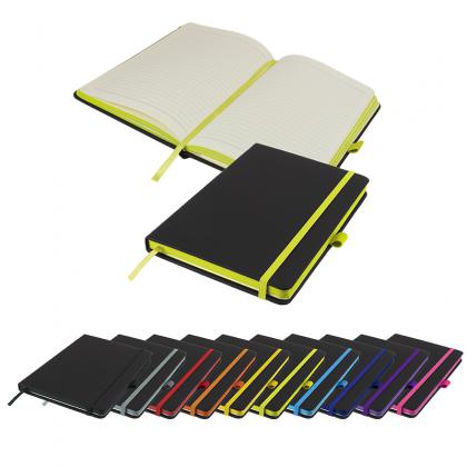 DeNiro Edge A5 Lined Soft Touch PU Notebook in Lime