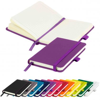 Moriarty A6 Lined Soft Touch PU Notebook in Purple