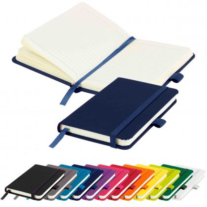 Moriarty A6 Lined Soft Touch PU Notebook in Navy