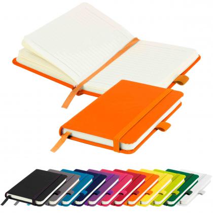 Moriarty A6 Lined Soft Touch PU Notebook in Orange