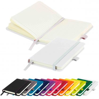 Moriarty A6 Lined Soft Touch PU Notebook in White