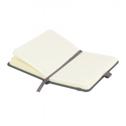 Moriarty A6 Lined Soft Touch PU Notebook in Grey