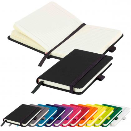 Moriarty A6 Lined Soft Touch PU Notebook in Black