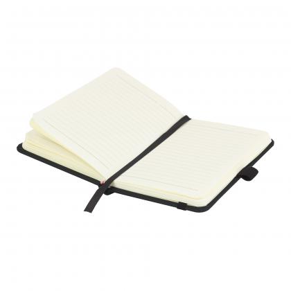 Moriarty A6 Lined Soft Touch PU Notebook in Black
