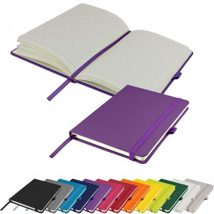 Dimes A5 Lined Soft Touch PU Notebook in Purple