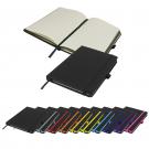DeNiro Edge A5 Lined Soft Touch PU Notebook in Black