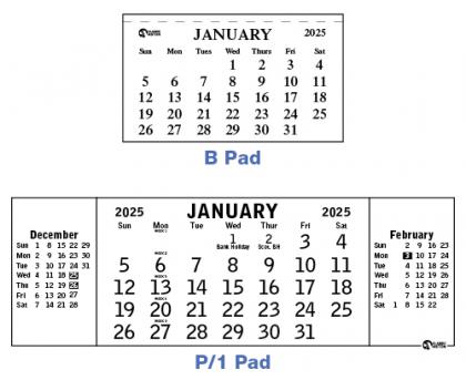 Calendar Date Pads