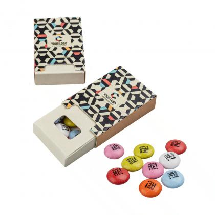 CHOCOLATE LENTILS WITH PRINT BRAND ME! ZIP BOX