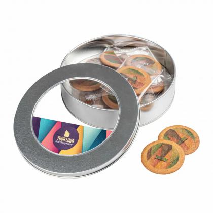ADVERTISING COOKIES LOGO COOKIE TIN