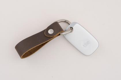 Tile Pro + Full Grain Leather Key Fob