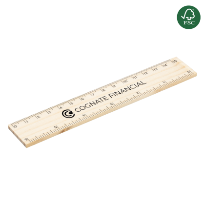 Certified Sustainably Sourced  Wooden Ruler 15cm