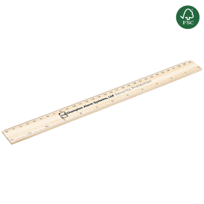 Certified Sustainably Sourced  Wooden Ruler 30cm