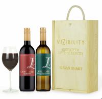 Personalised Wooden Gift Box - Italian Red & White Wine
