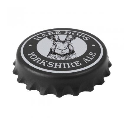 Magnetic Bottle Openner 70mm diameter - black plastic