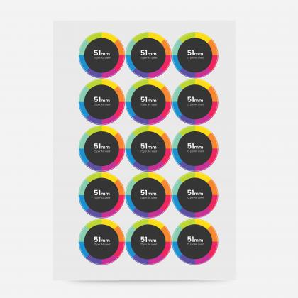 Paper Sticker - 51mm diameter - 15 to sheet