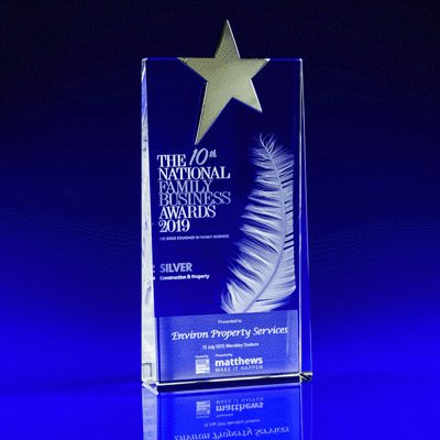 Crystal Glass Star Award or Trophy