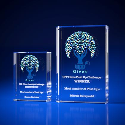 Crystal Glass Plaque Paperweight