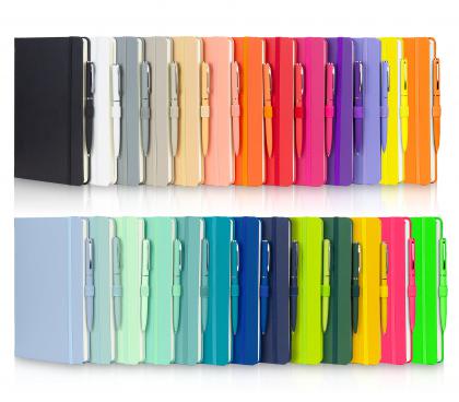 Notes London - Wilson Neon Certified Sustainably Sourced  Notebook & Pen Set in Neon Orange