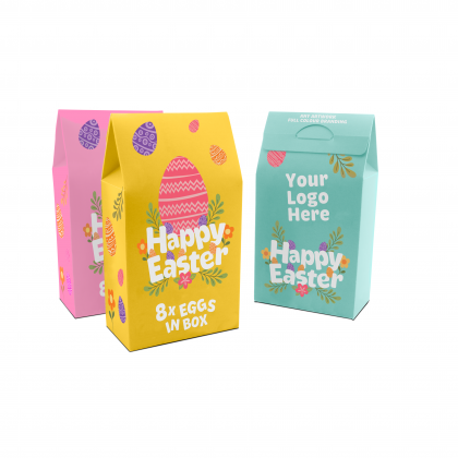 Easter - Eco Carton - Hollow Chocolate Eggs - x8