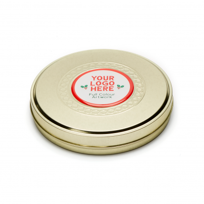 Winter Collection - Shallow Gold Treat Tin - Quality Street