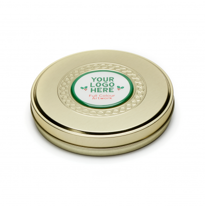 Winter Collection - Shallow Gold Treat Tin - Celebrations