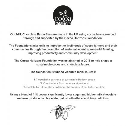 Eco Range - Eco 12 Baton Bar Box - Milk Chocolate² - 41% Cocoa Eco Range - Eco 12 Baton Bar Box - Milk Chocolate² - 41% Cocoa