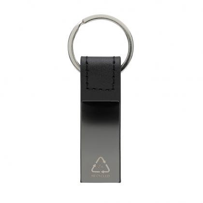 Luxury PU keychain RCS recycled zinc alloy