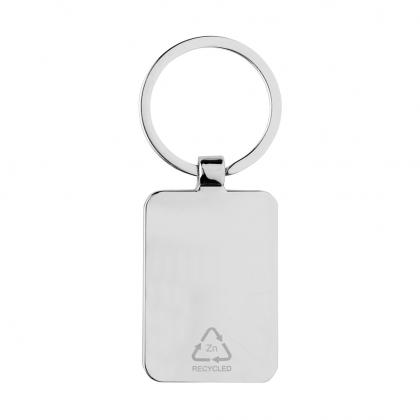 RCS recycled zinc alloy rectangle keychain with bamboo RCS recycled zinc alloy rectangle keychain with bamboo