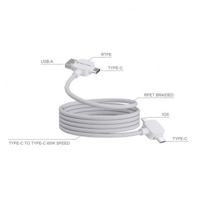 Urban Vitamin Stockton 65W RCS RTPE/RPET magnetic cable Urban Vitamin Stockton 65W RCS RTPE/RPET magnetic cable