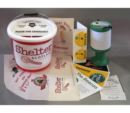 Charity Collection Box labels