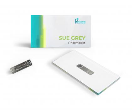 Window name badge - 72mm x 38mm - magnetic