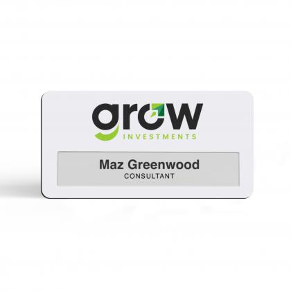 Window name badge - 72mm x 38mm - magnetic