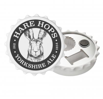 Magnetic Bottle Openner 70mm diameter - white plastic
