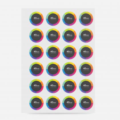 Paper Sticker - 40mm diameter - 24 to sheet