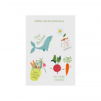 Recycled Paper Sticker  - kiss cut shapes - A7 sheet