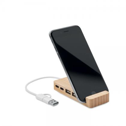 Hubstand - Bamboo Usb 4 Ports Hub