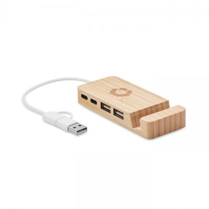 Hubstand - Bamboo Usb 4 Ports Hub