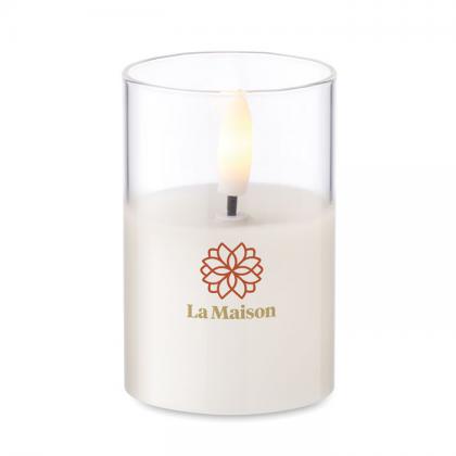 Xandle - Led Wax Candle In Glass Holder