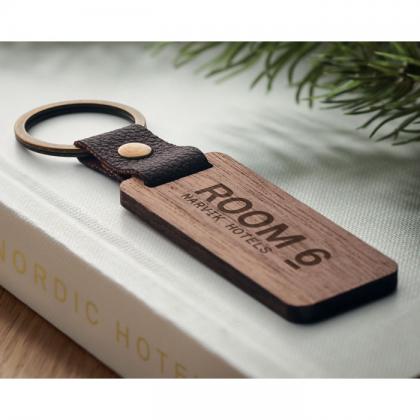 Nawkey - Key Ring In Walnut And Pu