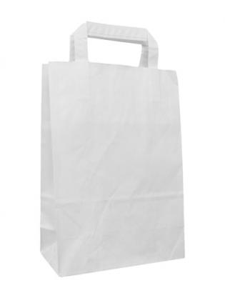 Paper Tape Handle Bags White Kraft