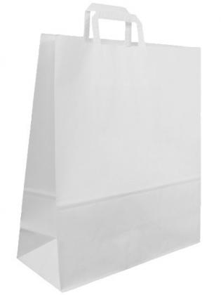 Paper Tape Handle Bags White Kraft