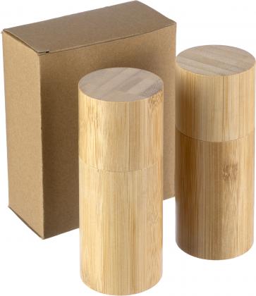 Bamboo spice mill set (2pc)