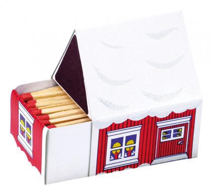 Match box small house, 55x45x65mm Content: approx. 40 matches