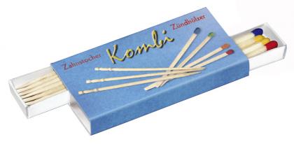 Match box 70x35x8mm Content approx. 9 sticks and 20 wooden tooth picks