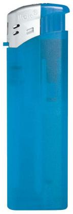 Nola 9 PIEZO lighter blue refillable body frosty blue, cap silver, pusher HC blue