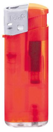 Nola 4 midi  PIEZO lighter red refillable body frosty red, cap silver, pusher frosty red