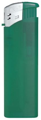 Nola 9 PIEZO lighter green matt  refillable body frosty green, cap silver, pusher HC green
