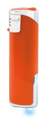 Nola 12 PIEZO lighter HC orange  LED refillable body HC orange, cap chrome, pusher chrome orange